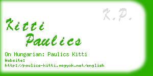 kitti paulics business card